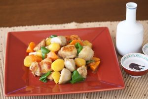 鶏と秋の味覚のエスニック煮