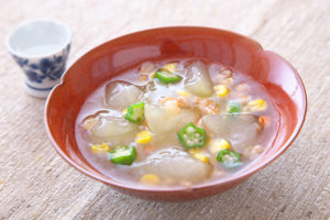 とうがんの三色あんかけ
