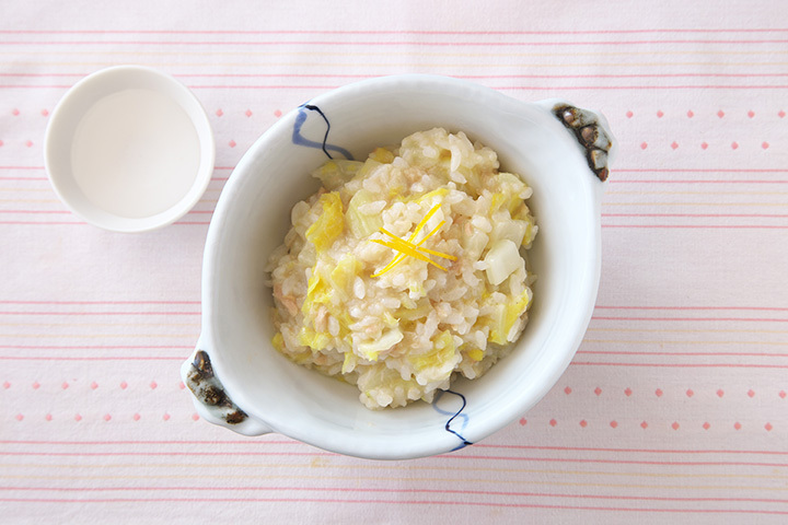 白菜とゆずのリゾット